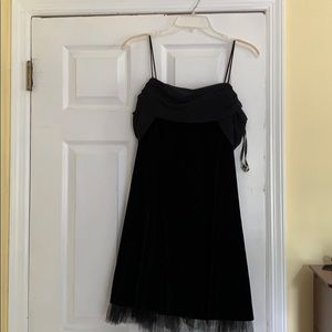 I am selling a black velour cocktail dress.